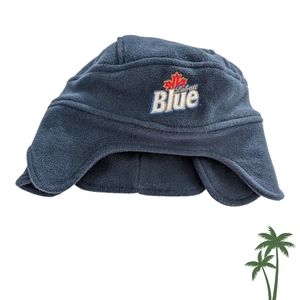 Labatt Blue Soft Winter Hat Ear Flaps Neck flap "Hockey Helmet" style